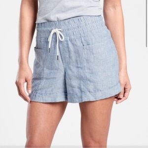 Athleta Cabo Linen 4" Shorts in Chambray Blue Size 16
